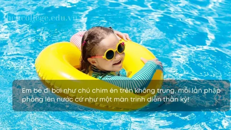 Top 10 STT em bé đi bơi dễ thương giúp tăng like nhanh chóng 1