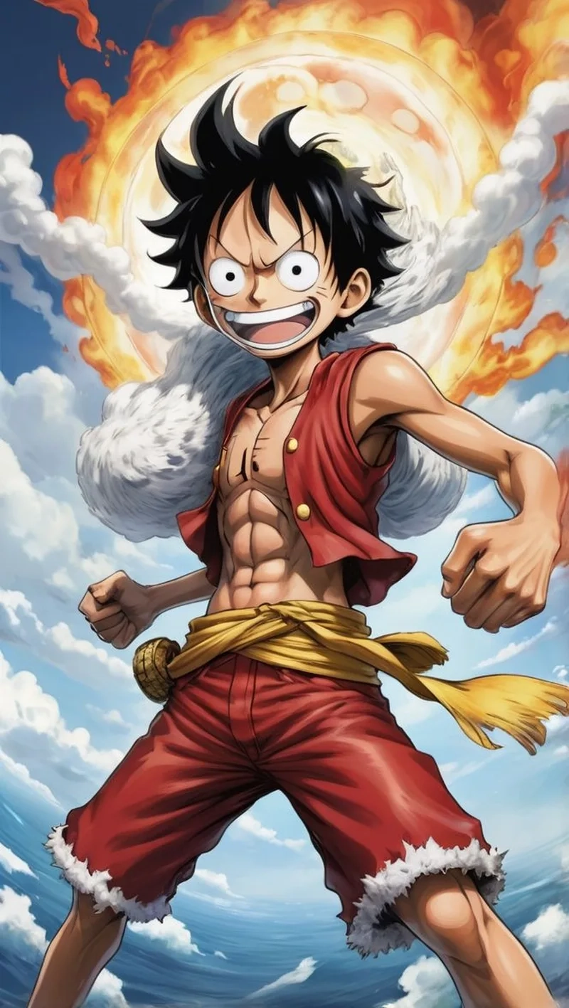 Avatar Luffy Gear 5 dễ thương kết hợp sức mạnh với sự dễ thương