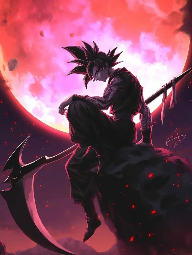 Hình tượng chiến binh hắc ám trong ảnh goku black