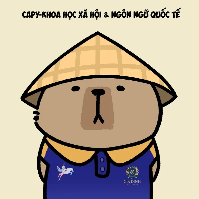 Avatar capybara mặc áo đại học mang phong cách học đường đầy thú vị