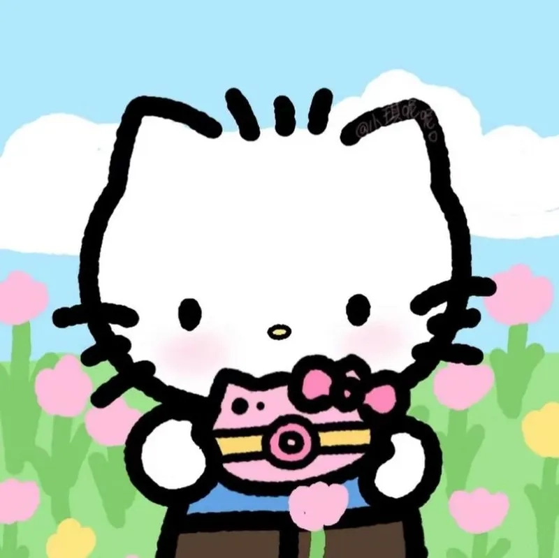 Cùng bạn thân khoe cá tính với avatar đôi hình hello kitty 