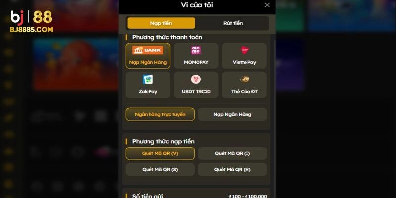 Nạp tiền BJ88 qua ví điện tử tiện lợi và an toàn