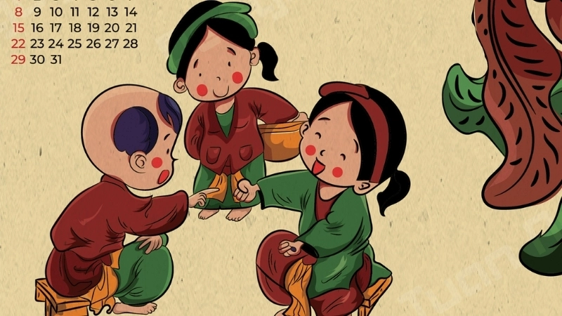  Trẻ em chơi trò kéo co, hát đồng dao Việt Nam rộn ràng.