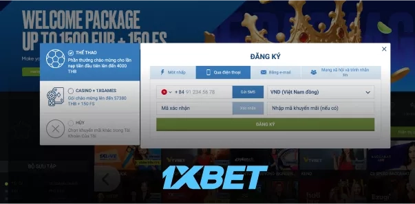 Hướng dẫn đăng ký tài khoản 1XBET chi tiết