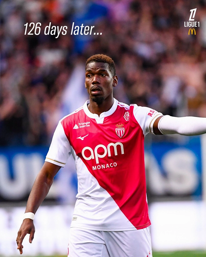 Tiền vệ Paul Pogba ra sân thi đấu trở lại cho AS Monaco sau thời gian dài vắng mặt do án phạt