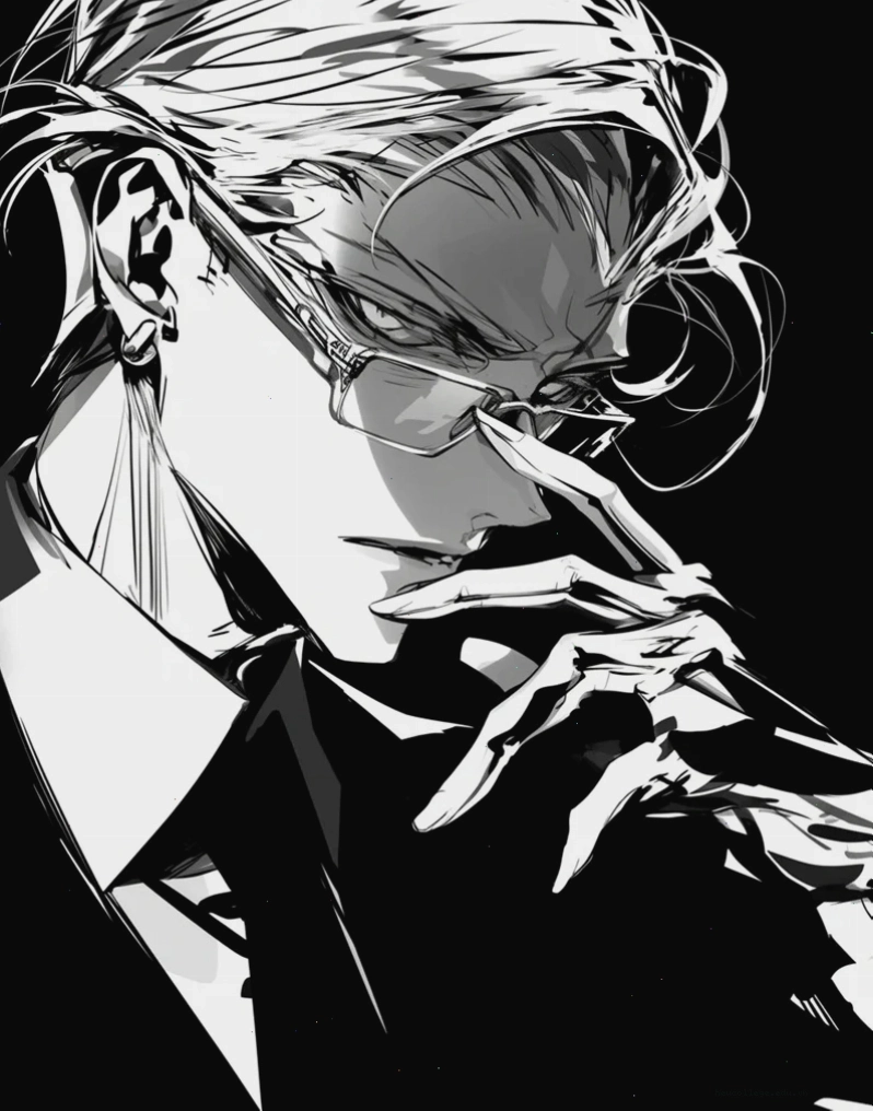 Ảnh anime boy đen trắng