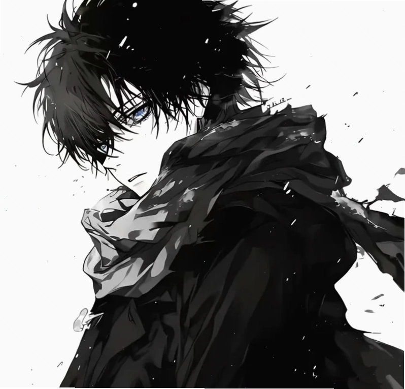 Ảnh anime nam đen trắng 1
