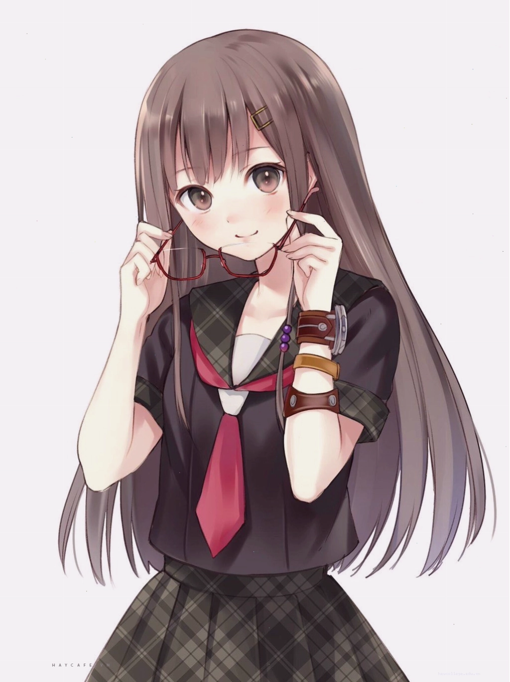 Ảnh anime nữ đẹp đeo kính tri thức