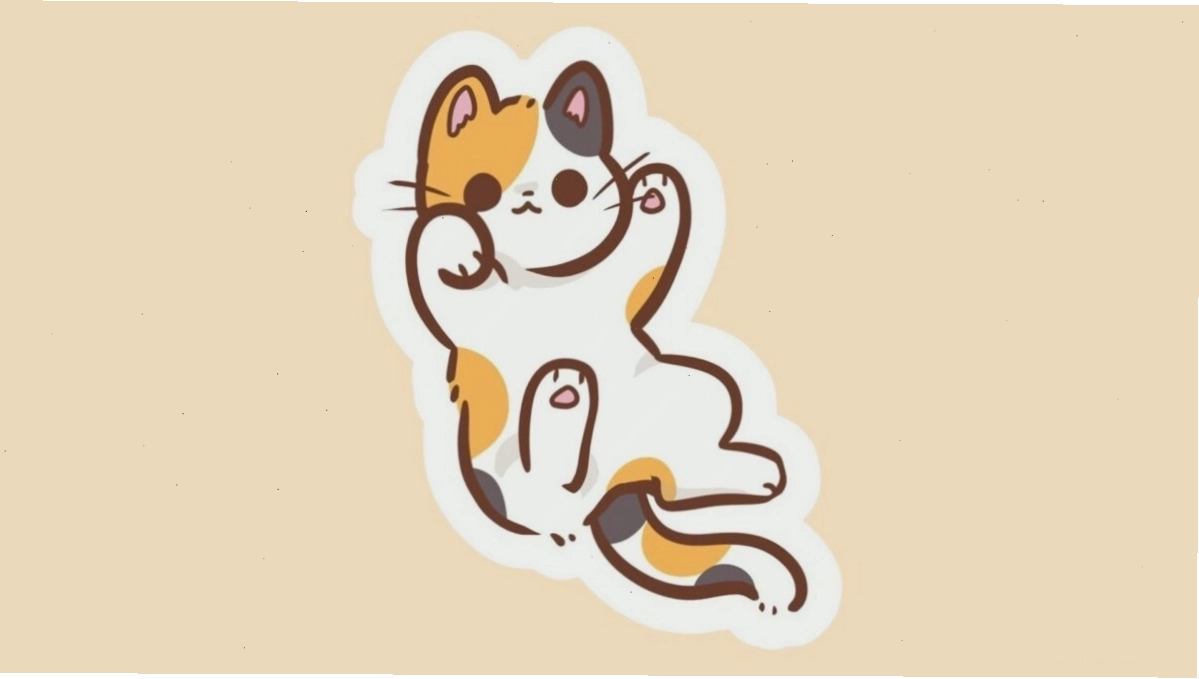 Ảnh mèo chibi anime với đôi mắt to tròn đáng yêu