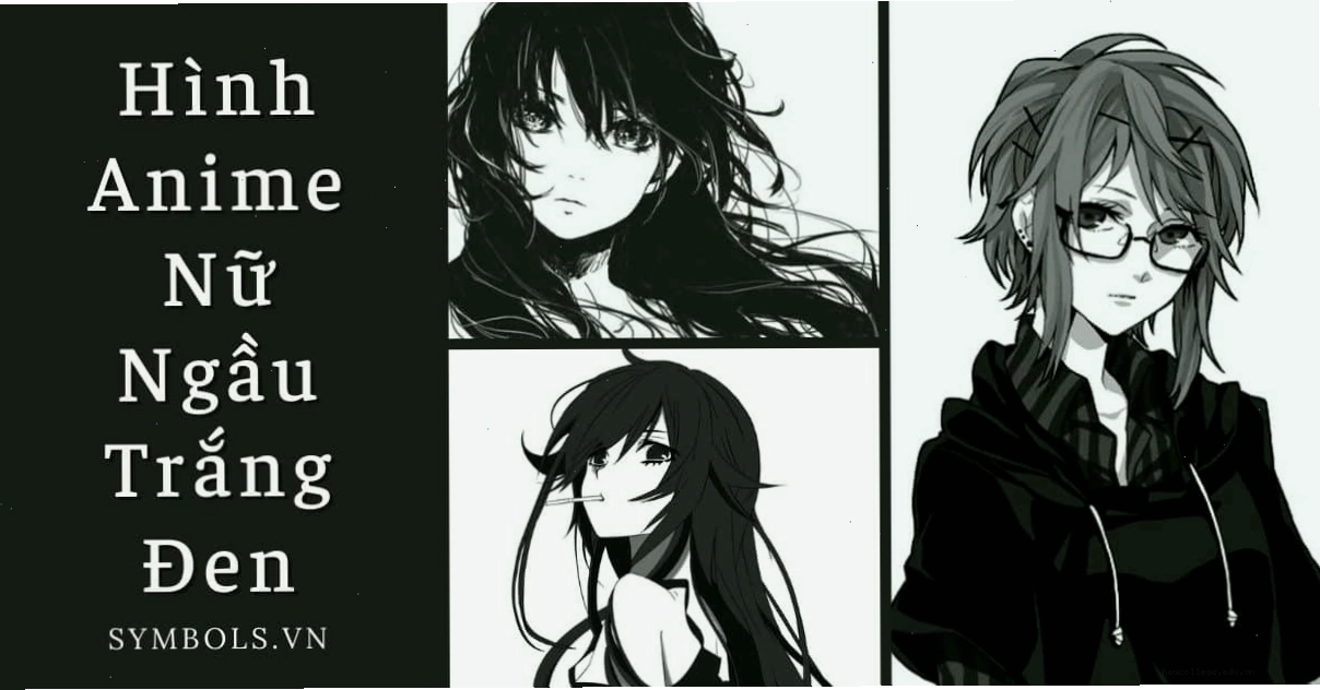Avatar anime nữ đen trắng lạnh lùng, đôi mắt buồn đầy biểu cảm