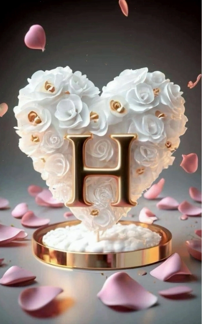 Avatar chữ H cute với họa tiết trái tim và màu sắc tươi sáng