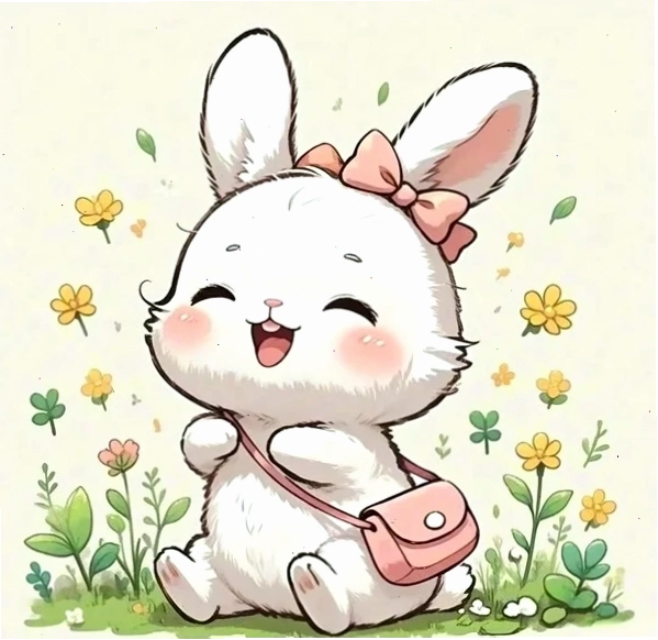 Avatar thỏ chibi với nét vẽ đơn giản nhưng rất dễ thương