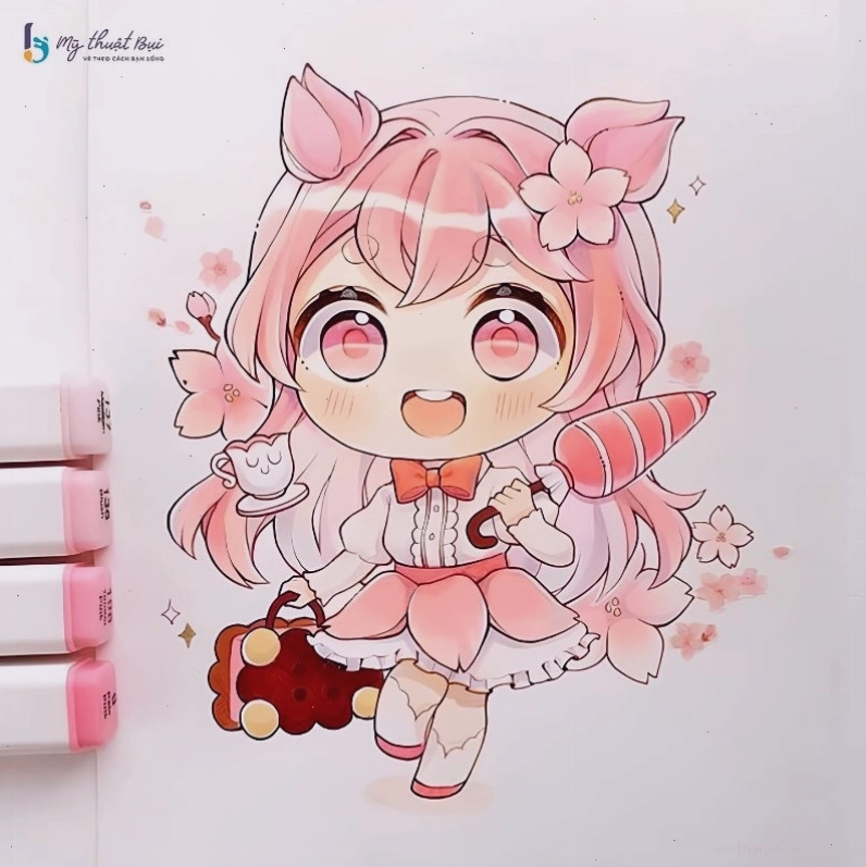 Bộ sưu tập các nhân vật anime chibi với nhiều biểu cảm khác nhau