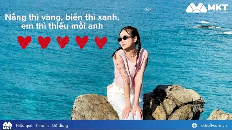 Caption du lịch biển hài hước và đáng yêu