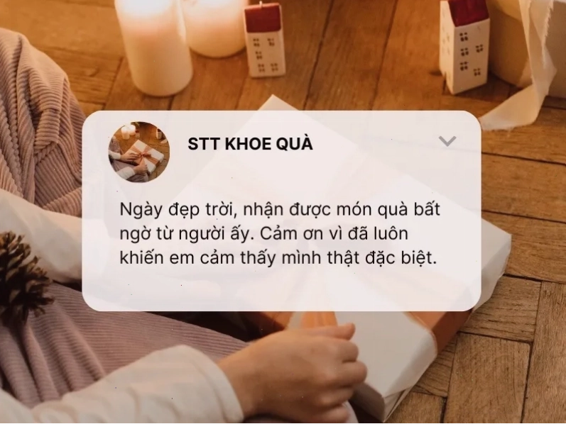Caption khi nhận quà từ người yêu thể hiện tình cảm sâu sắc