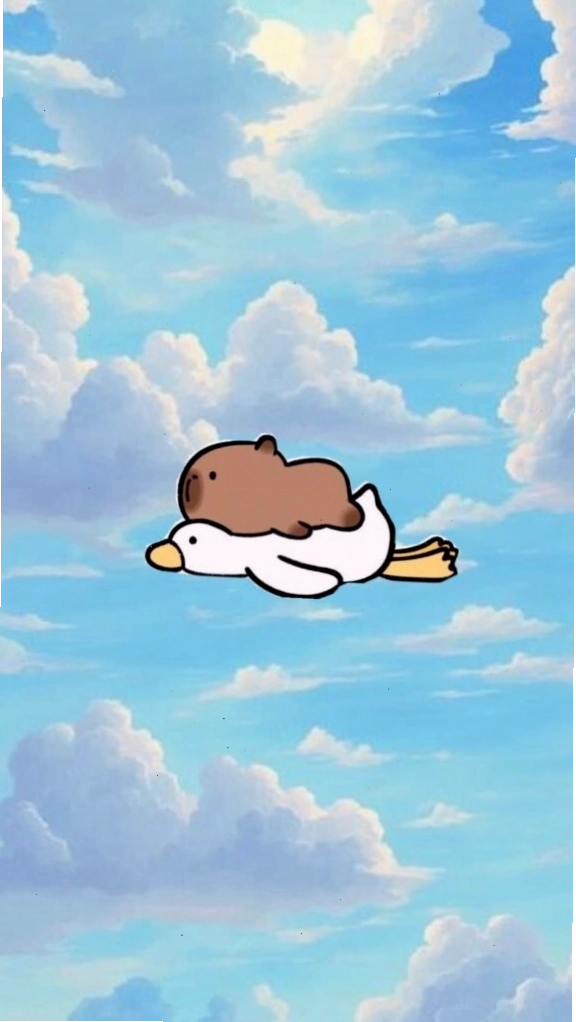 Capybara lướt mây trắng, vô tư giữa trời