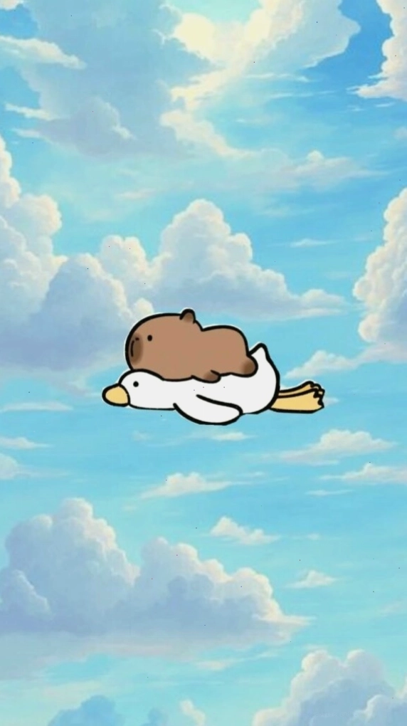 Capybara lướt mây trắng, vô tư giữa trời