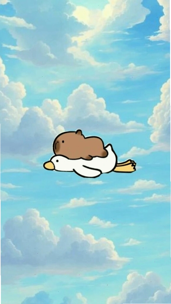 Capybara lướt mây trắng, vô tư giữa trời