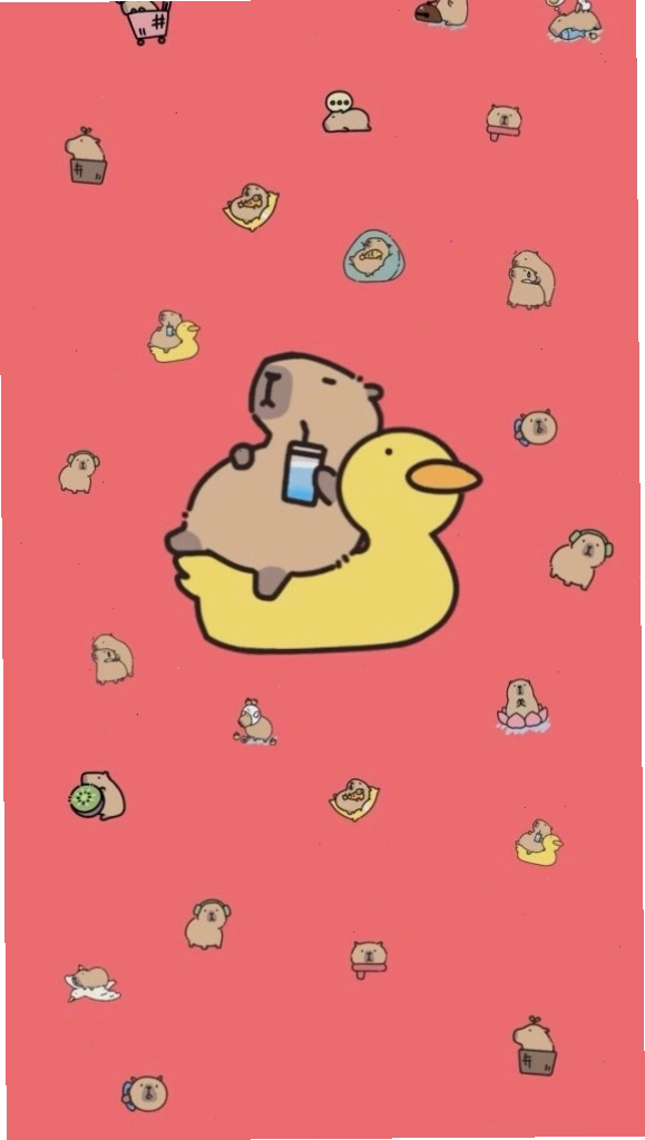 Capybara thư giãn trên phao vịt