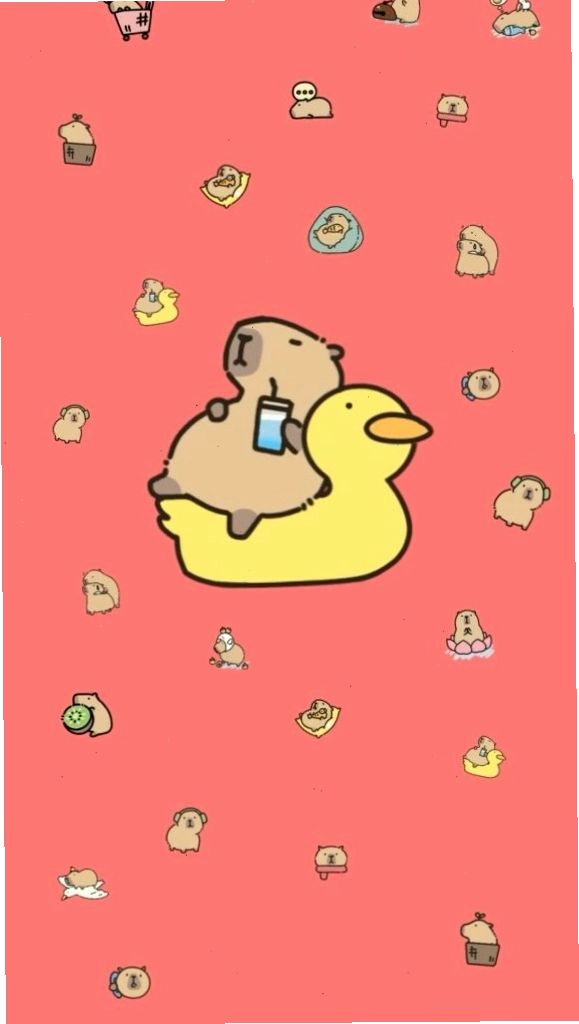 Capybara thư giãn trên phao vịt