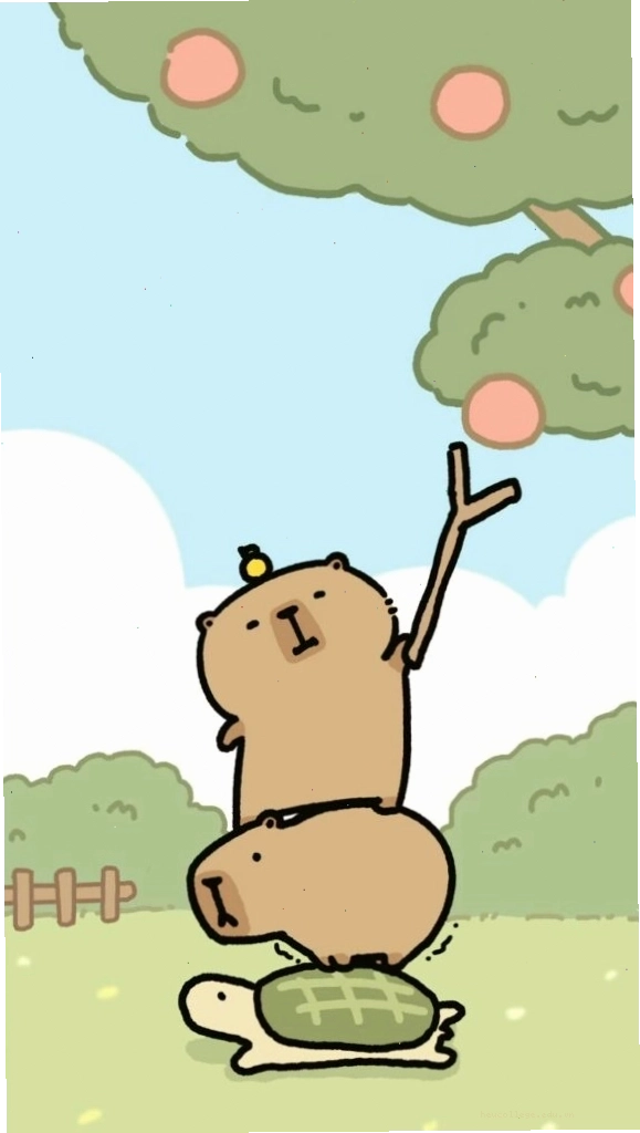 Capybara xếp chồng lên rùa hái quả, tạo cảnh tượng vô tri