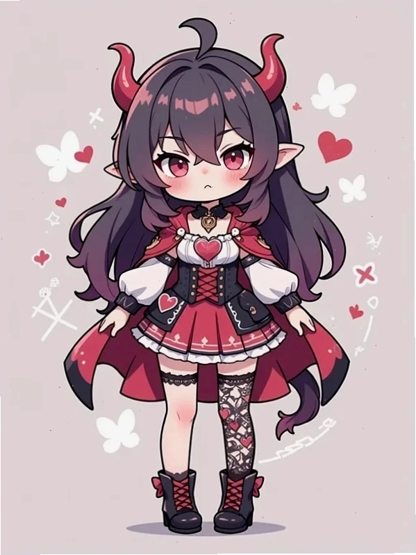 Cô gái chibi mặc trang phục đen huyền bí