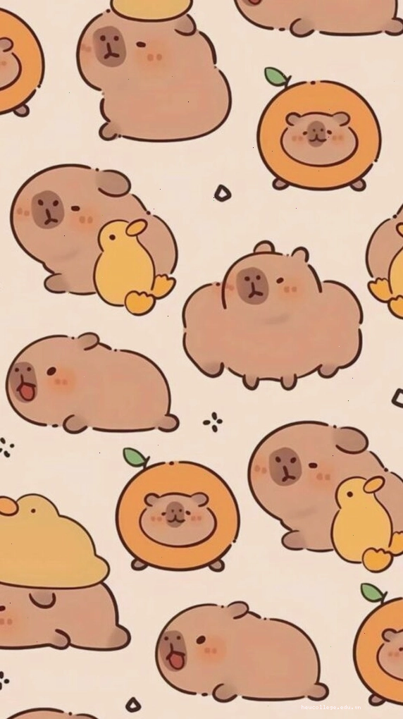 Đàn Capybara và vịt vàng