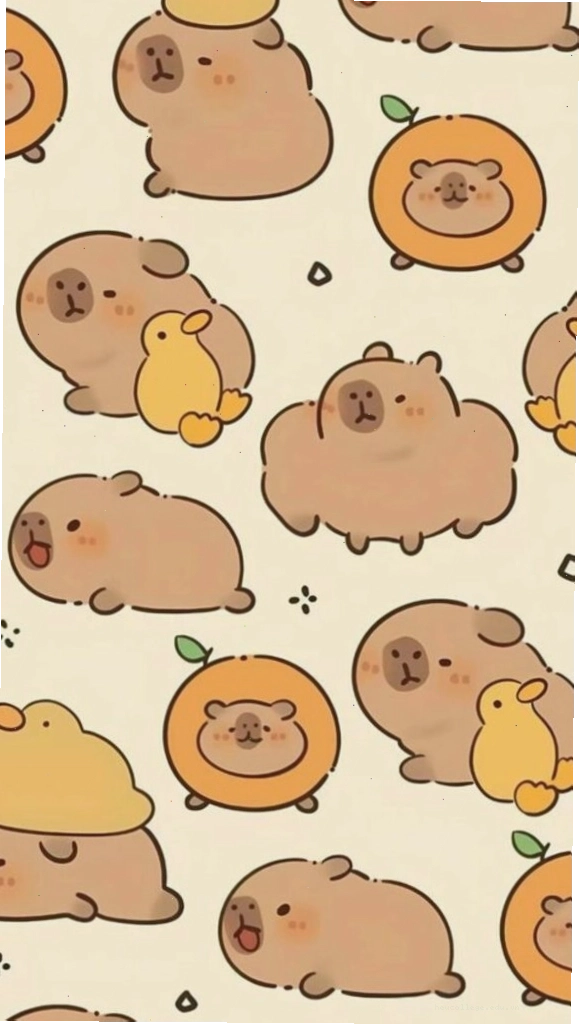 Đàn Capybara và vịt vàng