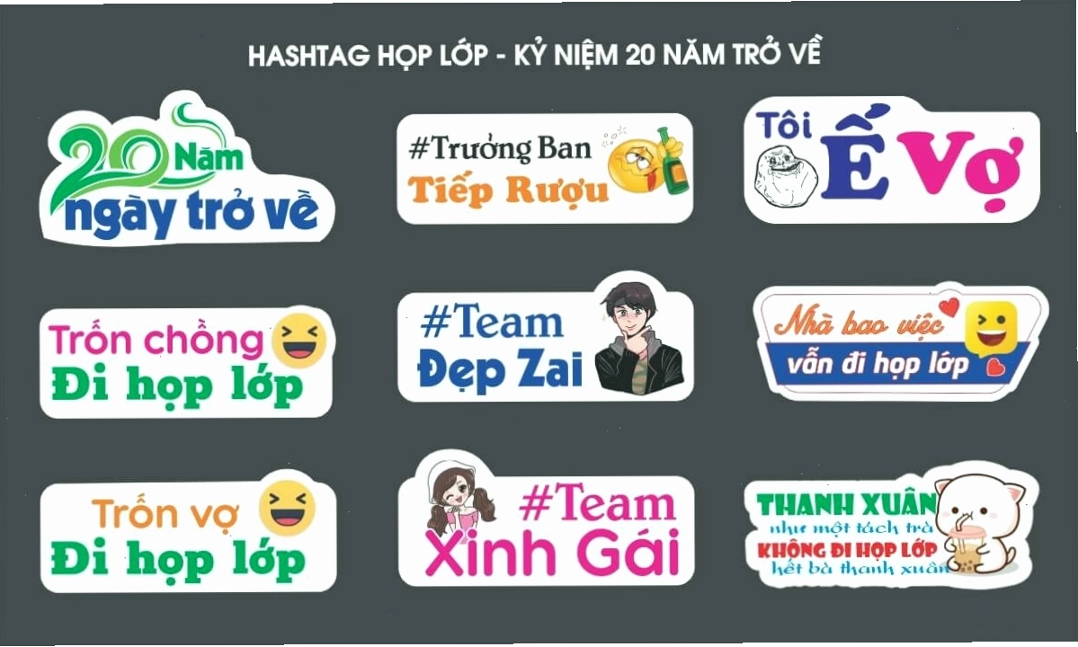 Hashtag họp lớp 20 năm thể hiện sự đoàn viên