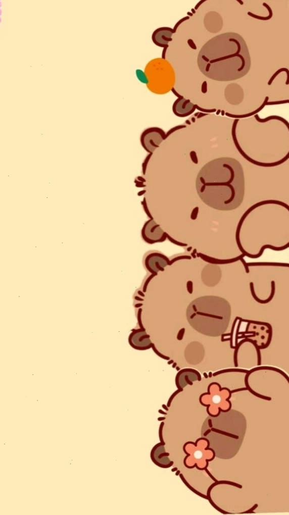 Hình ảnh avatar vô tri meme capybara xếp hàng đáng yêu