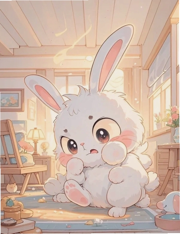 Hình ảnh con thỏ dễ thương theo phong cách chibi