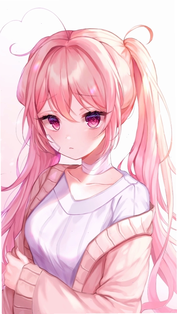 Hình anime nữ tóc hồng vừa cute vừa cá tính