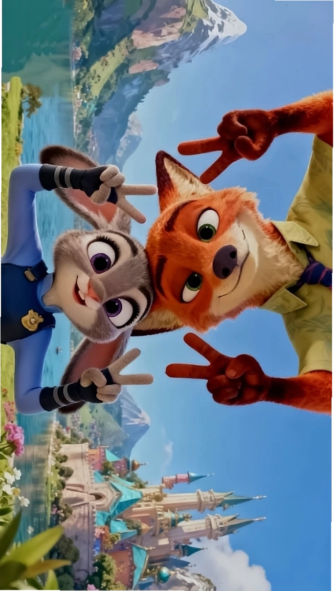 Hình nền Zootopia với hình ảnh cáo và thỏ