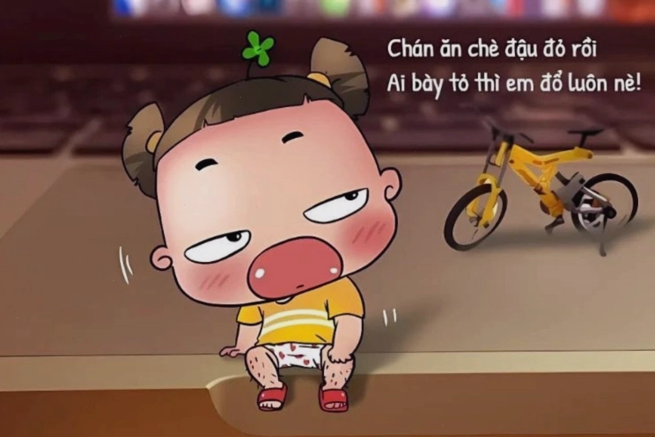 Minh họa người bán hàng online với tinh thần lạc quan