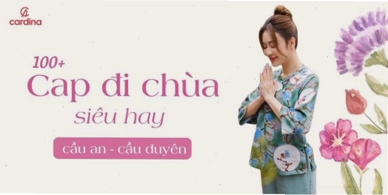 Người phụ nữ diện trang phục thanh lịch đi lễ chùa, tay cầm tràng hạt và trang nghiêm cầu nguyện
