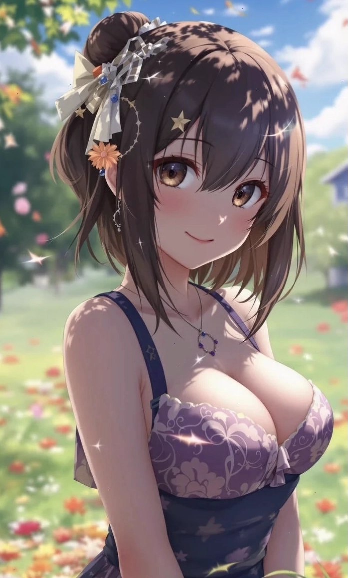 Nhân vật anime nữ cực kỳ dễ thương với trang phục học sinh