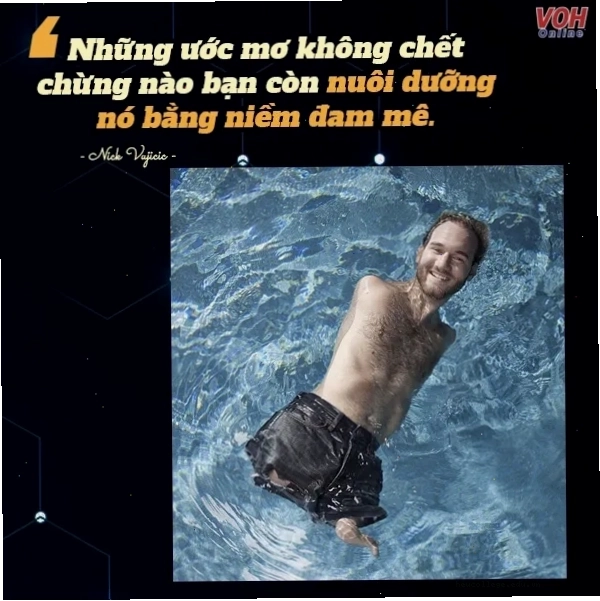 Nick Vujicic truyền cảm hứng trên sân khấu