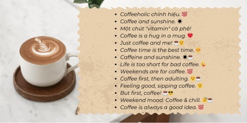 Stt cafe cuối tuần ngắn gọn