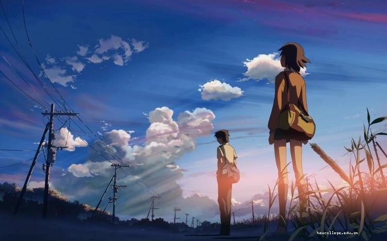 Takaki và Akari trong anime 5 Centimeters Per Second